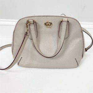 Coach Beige Satchel with Gold Accents